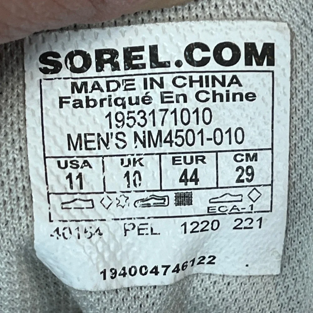 Sorel Grit Waterproof Chukka Sneakers Black Leather Mens 11 UK 10 EU‎ 44